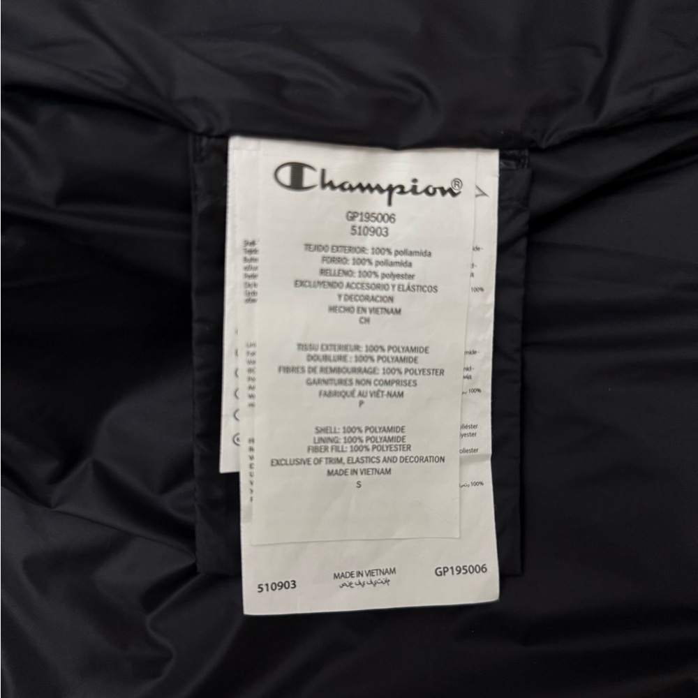 Champion Black Puffer Vest View 4